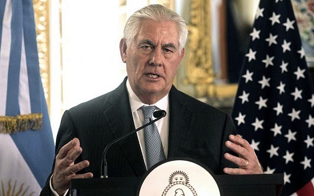 Le secrétaire d'État américain Rex Tillerson lors d'une conférence de presse à Buenos Aires le 4 février 2018 (AFP PHOTO / ALBERTO RAGGIO) Le secrétaire d'État américain Rex Tillerson lors d'une conférence de presse à Buenos Aires le 4 février 2018 (AFP PHOTO / ALBERTO RAGGIO)
