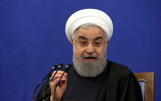 Le président iranien Hassan Rouhani prend la parole lors d'une conférence de presse à Téhéran le 6 février 2018 (ATTA KENARE/AFP) Le président iranien Hassan Rouhani prend la parole lors d'une conférence de presse à Téhéran le 6 février 2018 (ATTA KENARE/AFP)