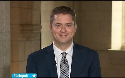 Le chef de l'opposition canadienne, le conservateur Andrew Scheer, le 18 septembre 2018 (Capture d'écran : YouTube)