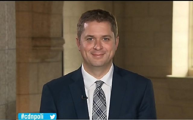 Le chef de l'opposition canadienne, le conservateur Andrew Scheer, le 18 septembre 2018 (Capture d'écran : YouTube)