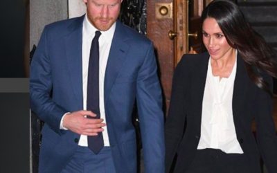 Le prince Harry et sa future princesse, Meghan Markle, quittent une soirée au cours de laquelle Markle portait un chemisier-body créé par une créatrice de mode formée en Israël (Crédit : Instagram)