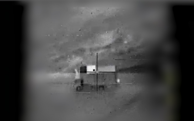 Le centre de commandement mobile d'où, selon Israël, un drone iranien aurait été activé depuis la Syrie avant de pénétrer dans l'espace aérien israélien, le 10 février 2018 (Crédit : Armée israélienne)