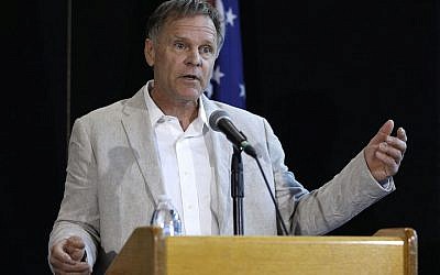WYOMING, OH - JUNE 15:  Fred Warmbier, father of Otto Warmbier, the 22-year-old college student who was released from a North Korean prison on Tuesday, holds a press conference while wearing the jacket his son wore when he gave a forced confession in North Korea June 15, 2017 in Wyoming, Ohio. Otto Warmbier spent 17 months in a North Korean prison after being sentenced to 15 years for allegedly attempting to steal a propaganda poster. Warmbier is currently in a coma at the University of Cincinnati  Medical Center. (Photo by Bill Pugliano/Getty Images)