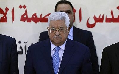 Le président de l'Autorité palestinienne, Mahmoud Abbas assiste à une réunion avec le Conseil révolutionnaire du parti au pouvoir, le Fatah, le 1er mars 2018, dans la ville de Ramallah, en Cisjordanie. (AFP PHOTO / ABBAS MOMANI)