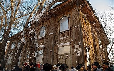 Extérieur de la synagogue Cantoniste qui a été rendue à la communauté juive de Tomsk. (Crédit : courtesy Chabad de Tomsk) Extérieur de la synagogue Cantoniste qui a été rendue à la communauté juive de Tomsk. (Crédit : courtesy Chabad de Tomsk)
