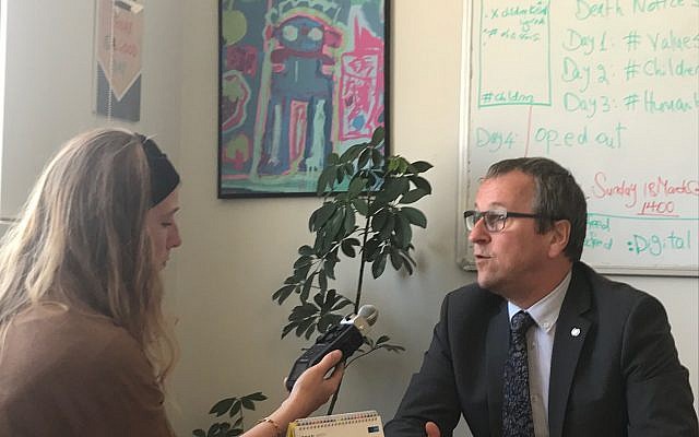 Geert Cappelaere, directeur régional du Fonds des Nations unies pour l'enfance pour le Moyen-Orient et l'Afrique du Nord. (Capture d'écran Twitter)