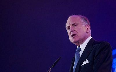 Ron Lauder, président du Congrès juif mondial, le 13 octobre 2014. (Miriam Alster/FLASH90)