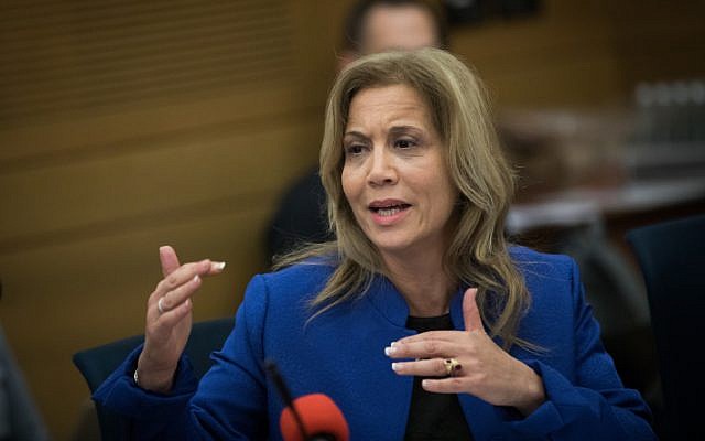 La députée Aliza Lavie (Yesh Atid) à la Knesset, le 13 février 2018. (Yonatan Sindel/Flash90) La députée Aliza Lavie (Yesh Atid) à la Knesset, le 13 février 2018. (Yonatan Sindel/Flash90)