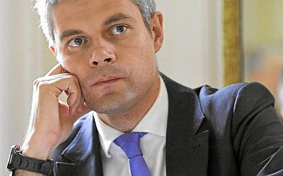 Laurent Wauquiez, président du parti Les Républicains. (Crédit : Wikipedia CC BY-SA 3.0)