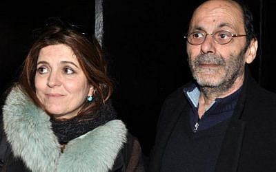 Agnès Jaoui et Jean-Pierre Bacri à l'avant-première du film "Au bout du conte" (Crédit : Georges Biard/Creative Commons Attribution-Share Alike 3.0)