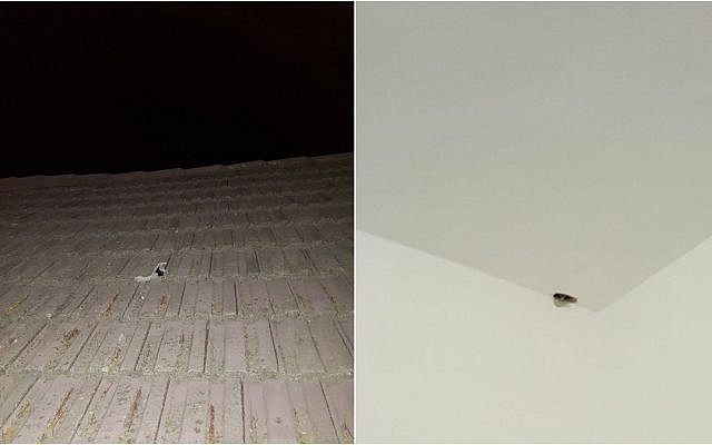 Dommages causés à une maison israélienne dans le Conseil régional de Shaar Hanegev par une balle tirée depuis la bande de Gaza sur un avion de l'armée israélienne (Conseil régional de Shaar Hanegev). Dommages causés à une maison israélienne dans le Conseil régional de Shaar Hanegev par une balle tirée depuis la bande de Gaza sur un avion de l'armée israélienne (Conseil régional de Shaar Hanegev).