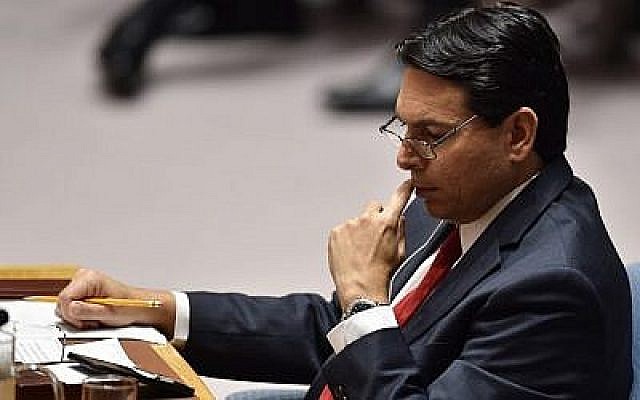 L'ambassadeur d'Israël auprès des Nations Unies Danny Danon assiste à une réunion du Conseil de sécurité de l'ONU le 15 mai 2018 au siège de l'ONU à New York. AFP PHOTO / HECTOR RETAMAL)