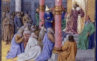Une peinture du 15ème siècle réalisée par Jean Fouquet du roi perse Cyrius II le Grand, libérant les Juifs de l'exil de Babylone (Crédit: CC-PD-Mark, by Yann, Wikimedia Commons)