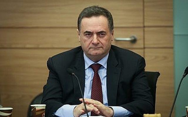 Yisraël Katz, assiste à une réunion du Comité des finances à la Knesset, le 26 février 2018. (Flash90) Yisraël Katz, assiste à une réunion du Comité des finances à la Knesset, le 26 février 2018. (Flash90)