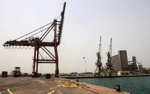 Le port de la ville de Hodeida, au Yemen, le 24 juin 2018. (Crédit : AFP PHOTO / ABDO HYDER)