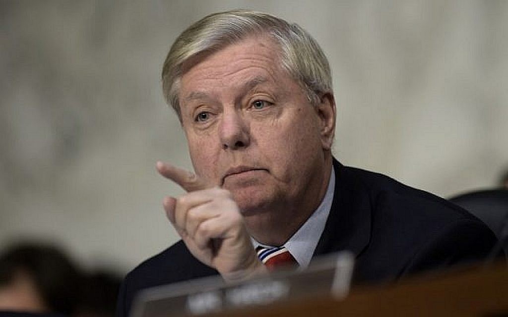 Le sénateur américain Lindsey Graham lors d'une audience de confirmation de la commission judiciaire du Sénat au Capitole, le 20 mars 2017. (AFP Photo/Brendan Smialowski)