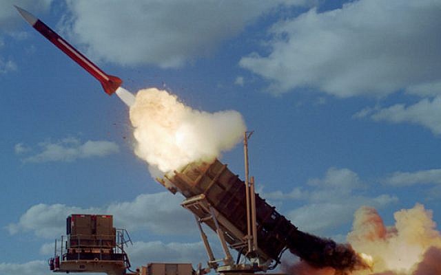 Illustration d'un tir de missile Patriot (Crédit : armée de l'air israélienne) Illustration d'un tir de missile Patriot (Crédit : armée de l'air israélienne)