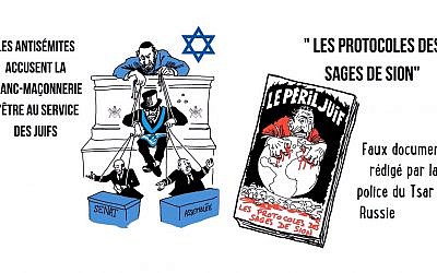 Capture d'écran de la video de Conspiracy Watch racontant la genèse du fantasme d'un complot judeo-maçonnique (Crédit: Conspiracy Watch/Youtube)