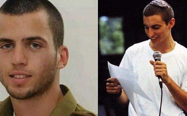 Soldats de l'armée israélienne Oron Shaul (à gauche) et Hadar Goldin (à droite) (Crédit : Flash90) Soldats de l'armée israélienne Oron Shaul (à gauche) et Hadar Goldin (à droite) (Crédit : Flash90)