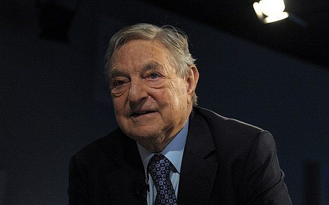 George Soros au Forum économique mondial à Davos, le 26 janvier 2016. (Crédit :Eric Piermont/AFP)