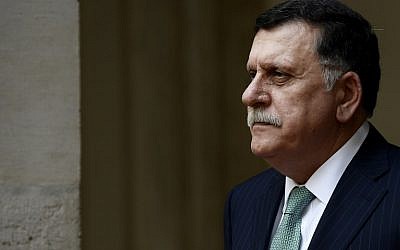 Le Premier ministre libyen Fayez al-Sarraj, à Rome,le 26 octobre 2018. (Crédit . Filippo MONTEFORTE / AFP)