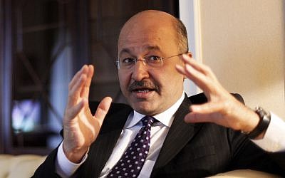 Barham Saleh, le 29 mars 2010. (Crédit :. (AP Photo/Hadi Mizban)
