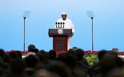 Le président du Tchad Idriss Deby lors d’une conférence à Beijing en septembre 2018 (Crédit : Lintao Zhang / Pool via AP)
