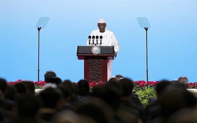 Le président du Tchad Idriss Deby lors d’une conférence à Beijing en septembre 2018 (Crédit : Lintao Zhang / Pool via AP)