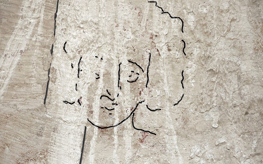 La reconstitution du Dr Emma Maayan-Fanar du visage de Jésus a été retrouvée dans une église nord de l'époque byzantine à Shivta, dans le Néguev. (Crédit : Dror Maayan)