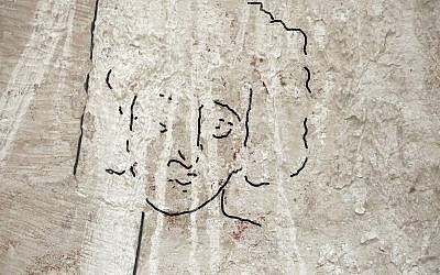 La reconstitution du Dr Emma Maayan-Fanar du visage de Jésus a été retrouvée dans une église nord de l'époque byzantine à Shivta, dans le Néguev. (Crédit : Dror Maayan)