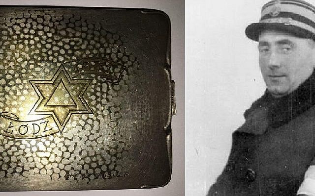Un étui à cigarettes qui avait été utilisé comme pot-de-vin pourl e geôlier  Salomon Hercberg, pour garantir la libération d'un Juif de la prison du ghetto de Lodz,,pendant la Shoah.