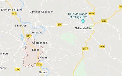 Escos et Salies dans la région du Béarn dans les Pyrénées (Crédit: capture d'écran Google map) Escos et Salies dans la région du Béarn dans les Pyrénées (Crédit: capture d'écran Google map)