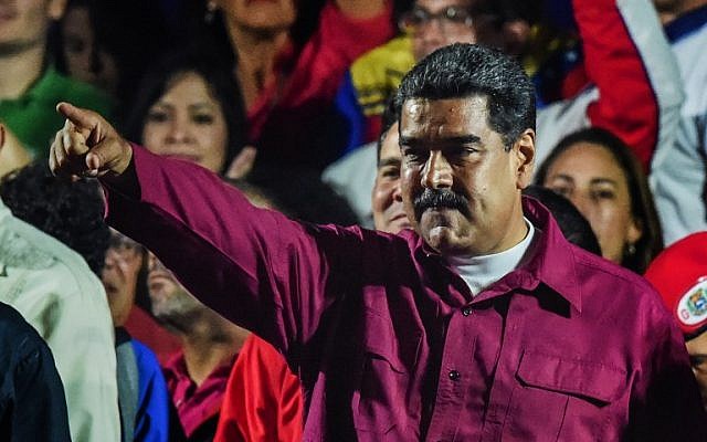 Le président vénézuélien Nicolas Maduro le jour des élections au Venezuela, le 20 mai 2018 (Crédit : AFP Photo/Juan Barreto) Le président vénézuélien Nicolas Maduro le jour des élections au Venezuela, le 20 mai 2018 (Crédit : AFP Photo/Juan Barreto)