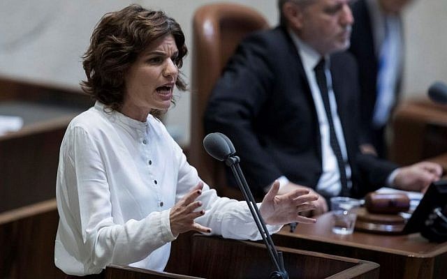 La députée d'opposition Tamar Zandberg (Meretz) à la Knesset le 25 janvier 2017. (Crédit : Yonatan Sindel/Flash90)