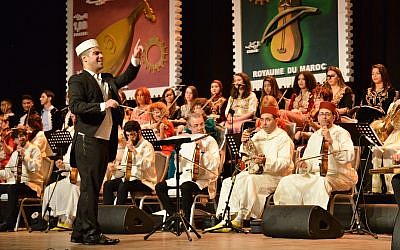 L’Orchestre andalou israélien Ashdod lors de l’ouverture du festival de musique andalouse du Maroc, le festival Andalussyat en décembre 2018. (Crédit: autorisation)