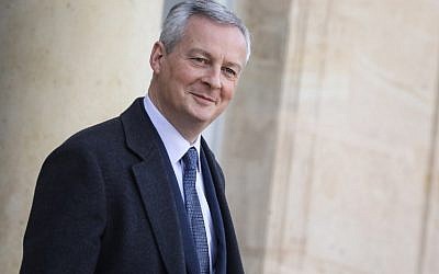 Le ministre de l'Economie français Bruno Le Maire quitte le palais présidentiel après le conseil des ministres, le 16 janvier 2019 à Paris (Crédit :  LUDOVIC MARIN / AFP)
