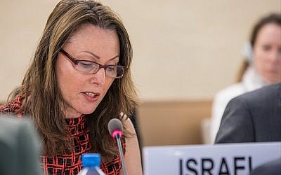 L'ambassadrice israélienne aux agences de l'ONU à Genève Aviva Raz-Schechter (Crédit : Elma Okic/UN Photo)