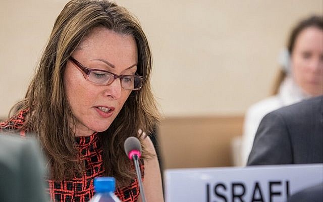 L'ambassadrice israélienne aux agences de l'ONU à Genève Aviva Raz-Schechter (Crédit : Elma Okic/UN Photo) L'ambassadrice israélienne aux agences de l'ONU à Genève Aviva Raz-Schechter (Crédit : Elma Okic/UN Photo)