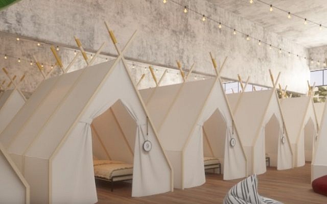 Les tentes au second étage de l'hôtel Spot (Autorisation / hôtel Spot)
