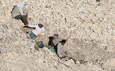 Des voleurs d'antiquités suspectés ont été repérés par une unité de l'Archéologie de l'administre civile et de l'autorité de la nature cette semaine à proximité du site archéologique de la vallée du Jourdain de Tana a-Tahta (Bureau du porte-parole du COGAT).