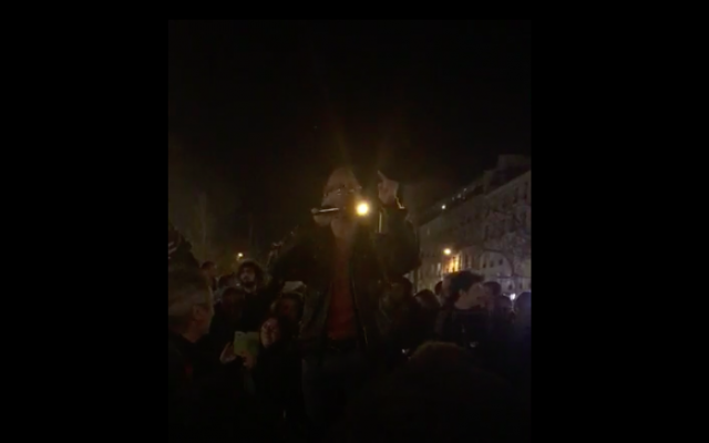 Omar Slaouti, le 19 février 2019, à Ménilmontant (Crédit : capture d'écran Facebook)