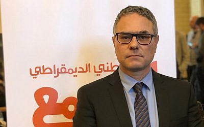Mtanes Shihadeh, qui a pris la première place sur la liste du parti arabe israélien Balad, le 2 février 2019 (Autorisation : Parti Balad)