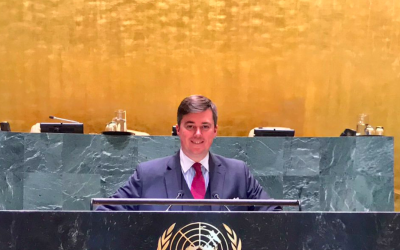 Le sénateur Christophe Frassa lors d’une visite au siège des Nations unies, à New York. (Crédit photo : Christophe Frassa / Twitter)