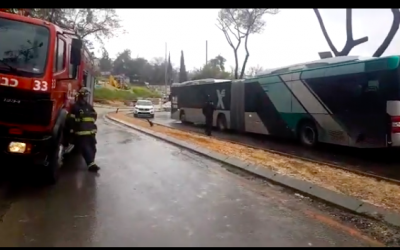 Image de l'accident de bus à Jérusalem. (Copie d'écran YouTube)