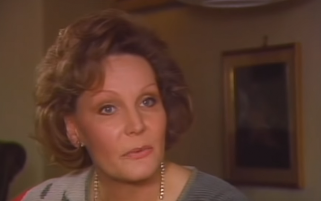Edda Goering lors d'une interview télévisée en 1986. (Crédit : capture écran) Edda Goering lors d'une interview télévisée en 1986. (Crédit : capture écran)