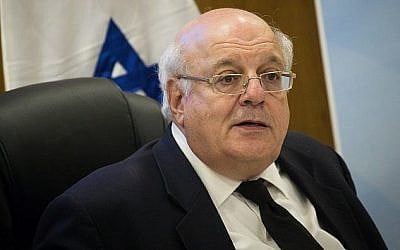 Le juge Hanan Melcer, président de la commission centrale électorale de la 21e Knesset, assiste à une réunion de la CCE à la Knesset, le 3 avril 2019. (Yonatan Sindel/Flash90)