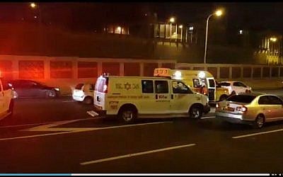 La scène d'un possible accident avec délit de fuite à Jérusalem le 21 avril 2019. (Capture d'écran: Ynet)