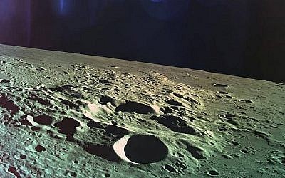 L'une des dernières photos prises par Bereshit avant de s'écraser sur la lune, le 11 avril 2019. (Avec l'aimable autorisation de SpaceIL)