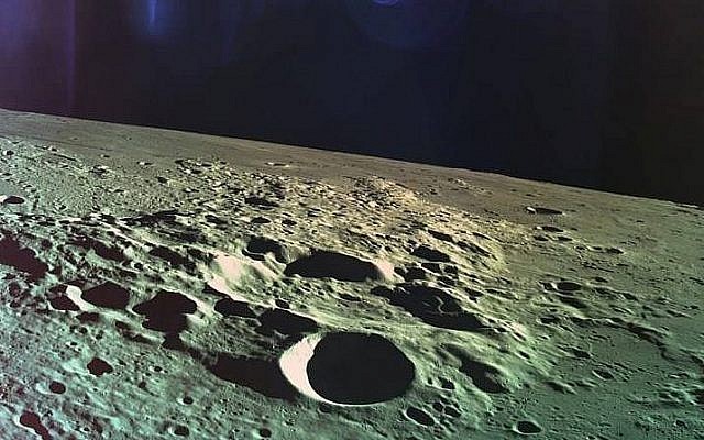 L'une des dernières photos prises par Bereshit avant de s'écraser sur la lune, le 11 avril 2019. (Avec l'aimable autorisation de SpaceIL) L'une des dernières photos prises par Bereshit avant de s'écraser sur la lune, le 11 avril 2019. (Avec l'aimable autorisation de SpaceIL)