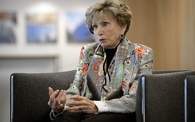 Edith Eger, survivante de la Shoash, dans une interview à l'AFP, le 7 mai 2019. (Crédit : Richard Juilliart / AFP)